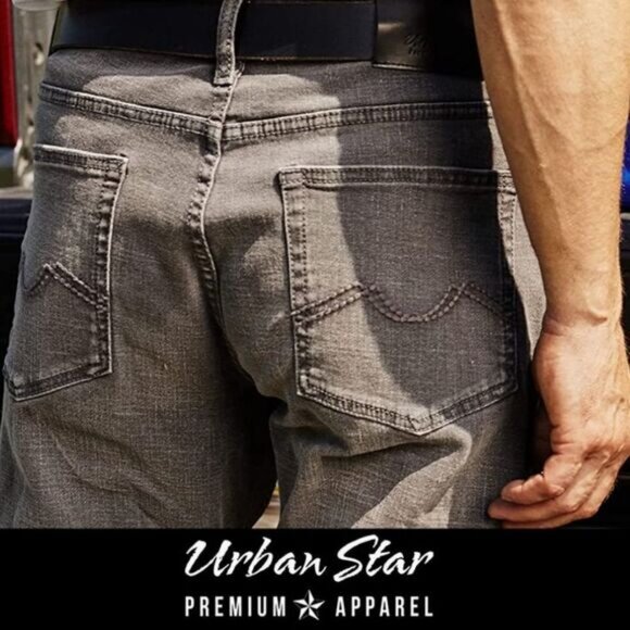 NWT Men's Urban Star Jeans Relaxed Fit Straight Gray 40 x 31 - Picture 2 of 6